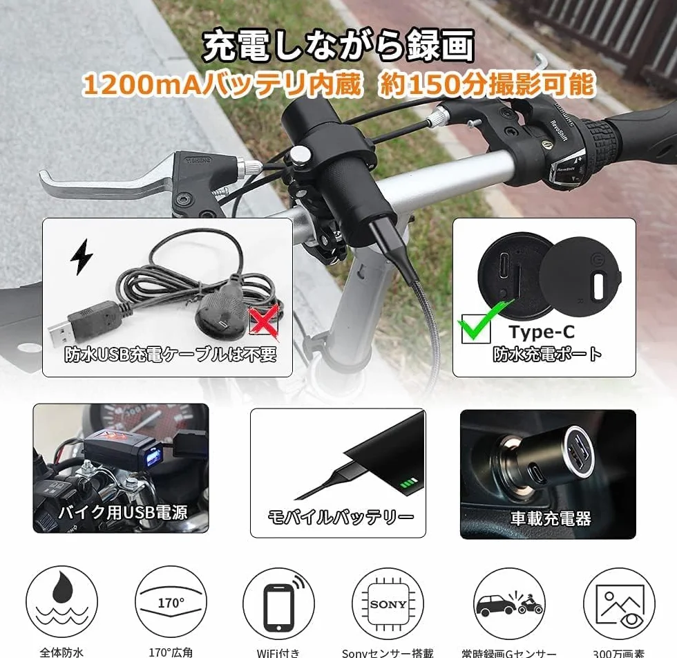Telecamera per casco VSYSTO WiFi, Risoluzione ultra alta 2K, Angolo ampio di 170°, Impermeabile, Telecomando wireless, Sensore G, Registrazione in loop, Action camera per moto, sport e sci