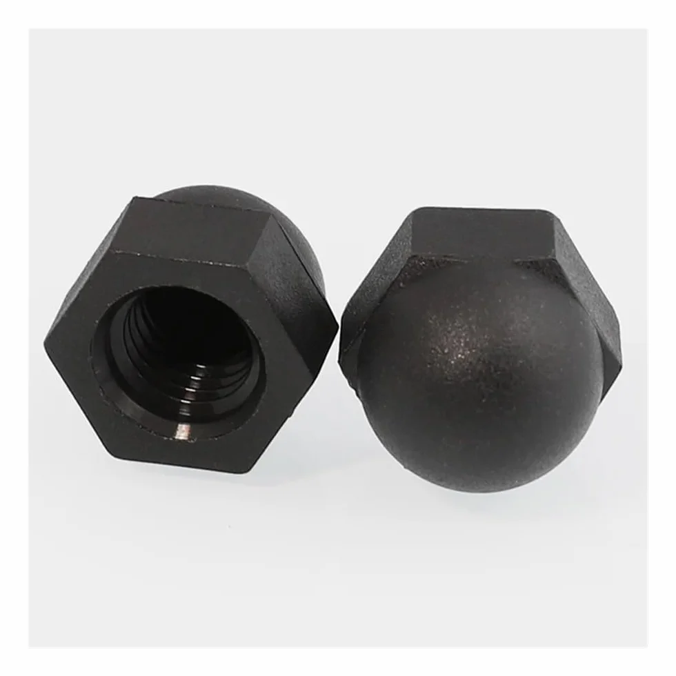 Nylon Ghianda Tappo A Cupola Dadi Plastica Esagonale M3-M20 Nero M6 20pcs