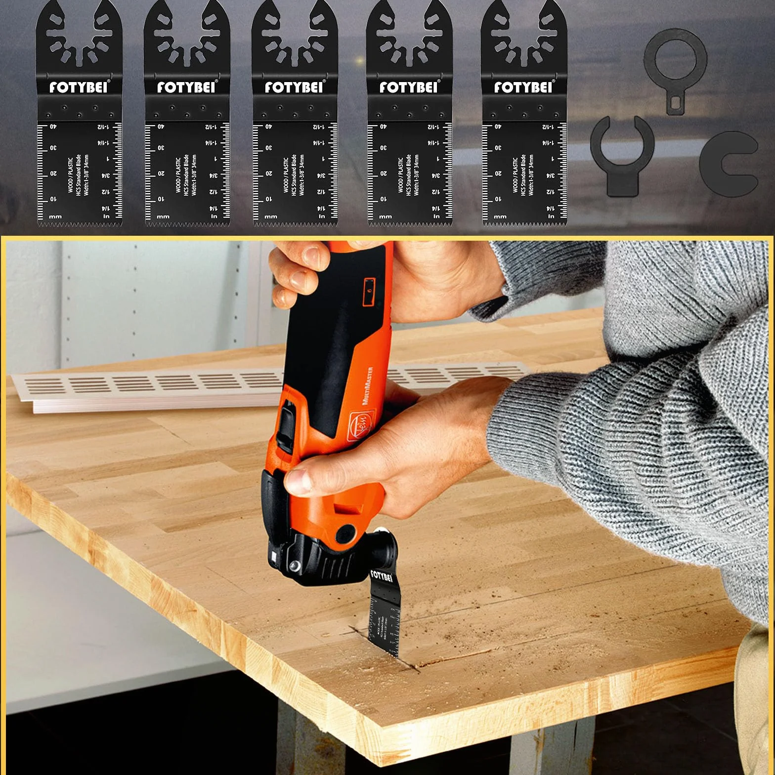 Set di Lame Utensile Multifunzione Oscillante 35 pezzi Legno Plastica Metallo Accessori Utensile Multifunzione Oscillanti Compatibile con Dewalt Makita Ryobi Parkside Black&Decker e altro ancora