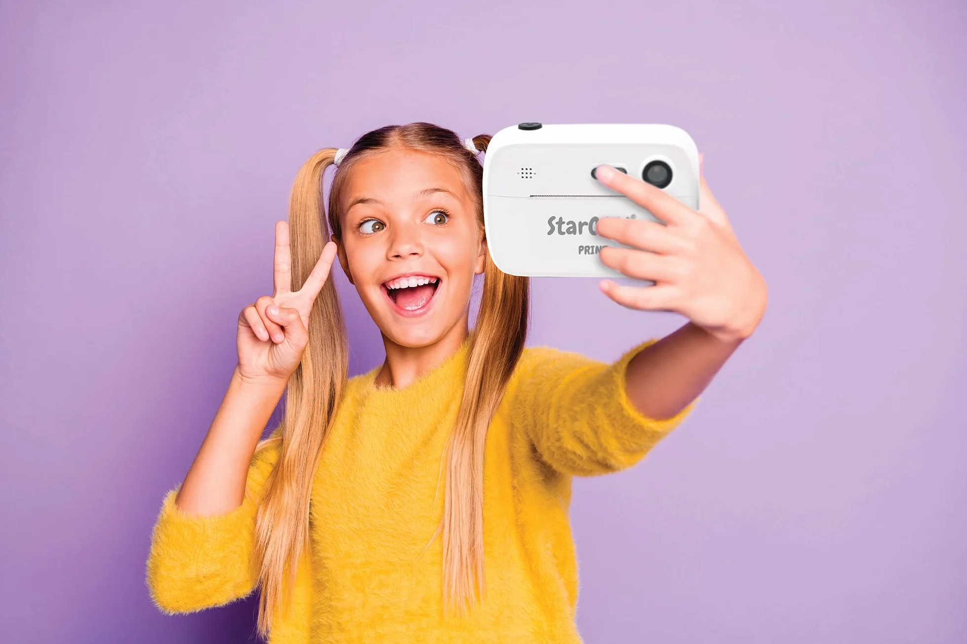 Lexibook StarCAM Print, Confezione di fotocamera con stampante istantanea, funzione foto e video, scheda SD da 32 GB e kit di personalizzazione foto inclusi, DJ150LXB