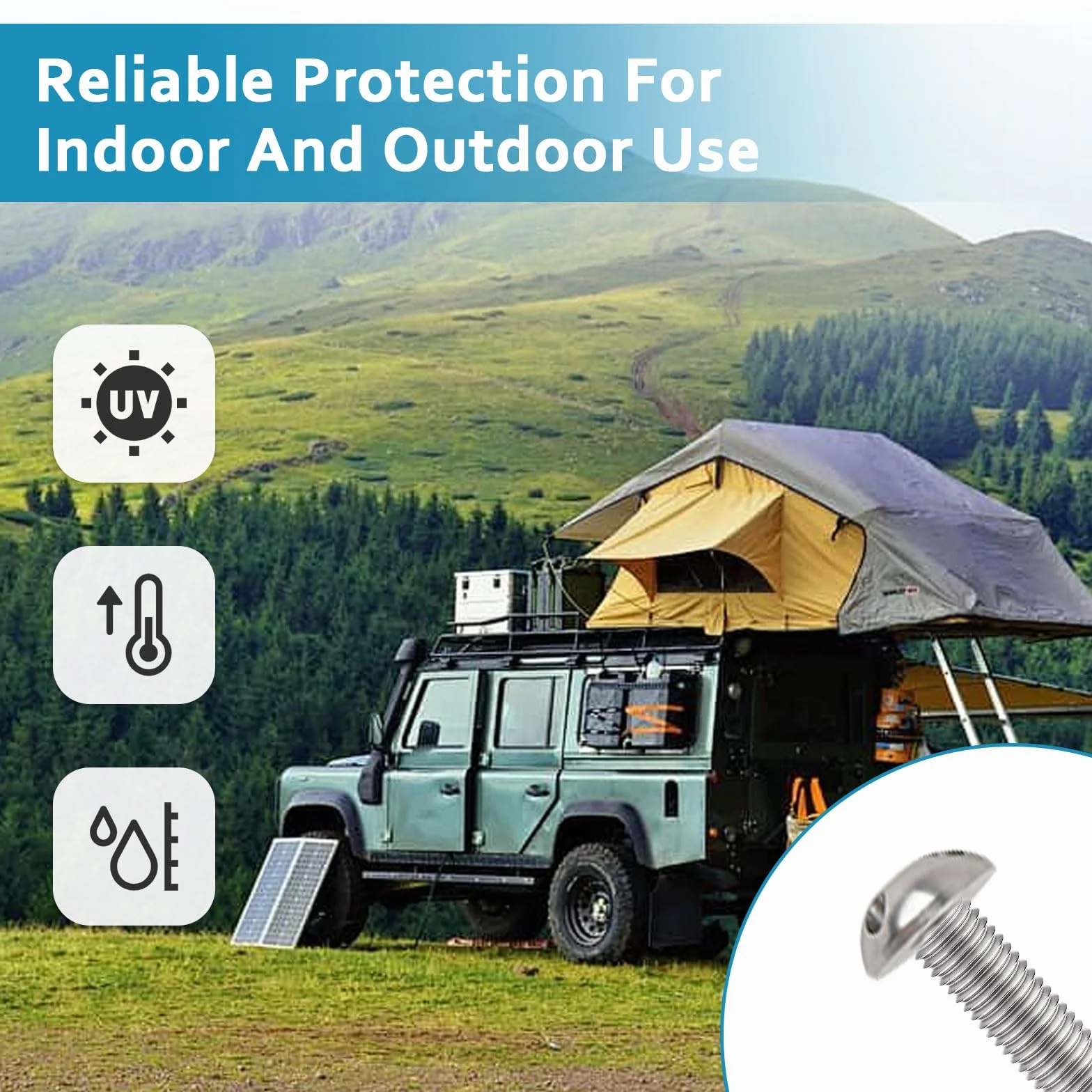 Set di 4 dadi antifurto M8 a 4 fori in acciaio inox per tenda portabici impianto solare