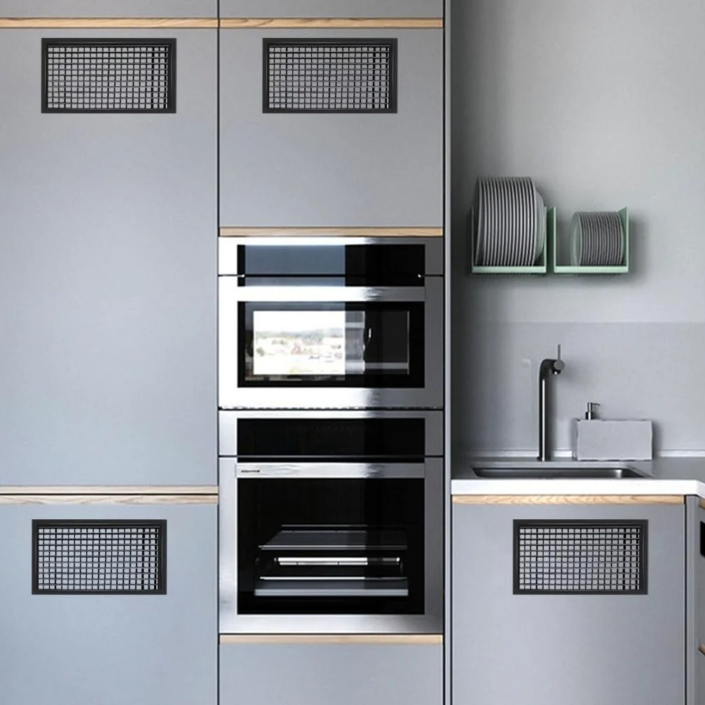 Griglia di ventilazione a parete in ABS | Nero 8 dimensioni Scenario di utilizzo: armadio, guardaroba, scarpe, cucina, bagno(500x500mm)