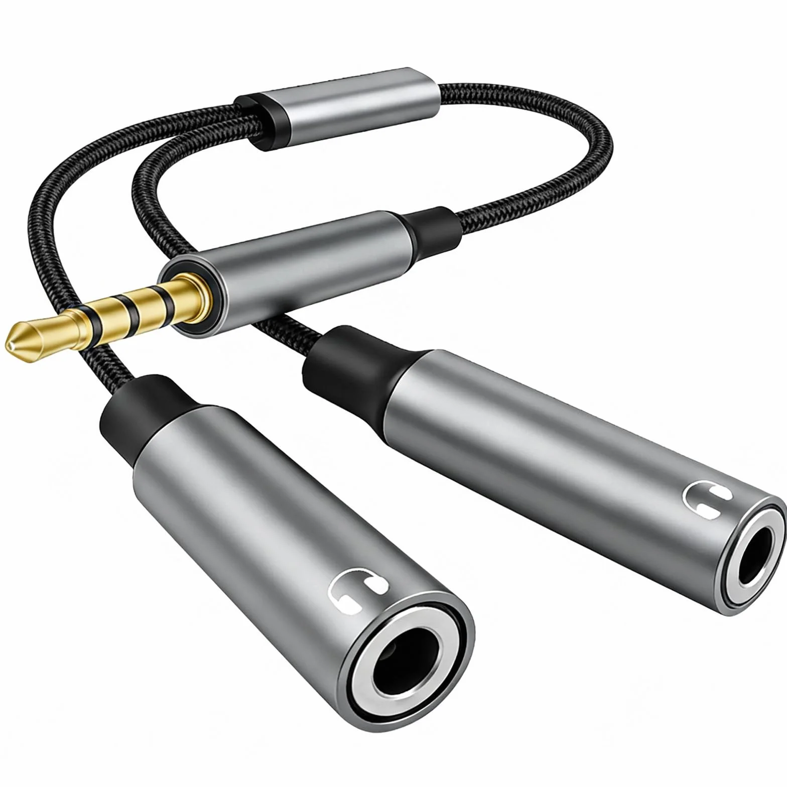 Lullu Sdoppiatore Cuffie, Adattatore Doppio Audio Splitter Jack 3,5 mm Aux DAC Hi-Res 24bit/96KHz Cavo per cuffie per Smartphone, Altoparlanti, PS4, Tablet, PC, MP3 MP4, Microfono
