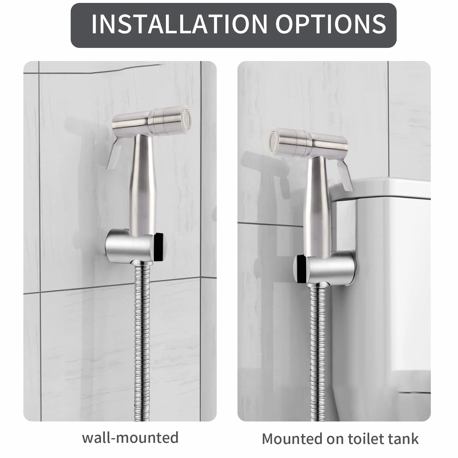 Bidet acciaio inox doccia musulmana kit spray per pannolini spruzzatore WC doppia modalità