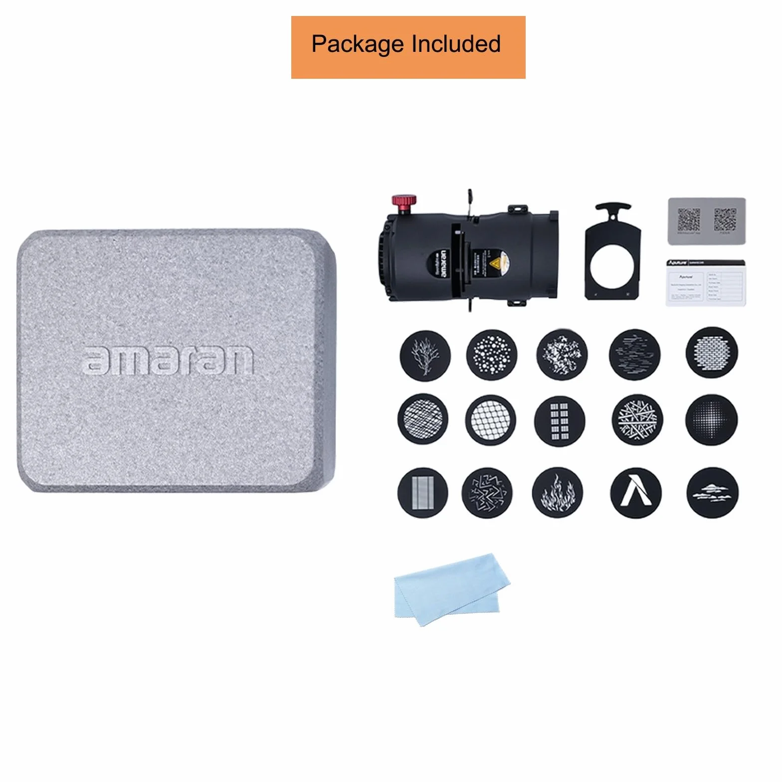 Aputure Amaran Spotlight SE 36° - Kit lenti a proiezione per Amaran 300C, 150C, 200X, 60X, S, 300X e altro amperaggio non superiore a 300 W Bowens Mount Lights