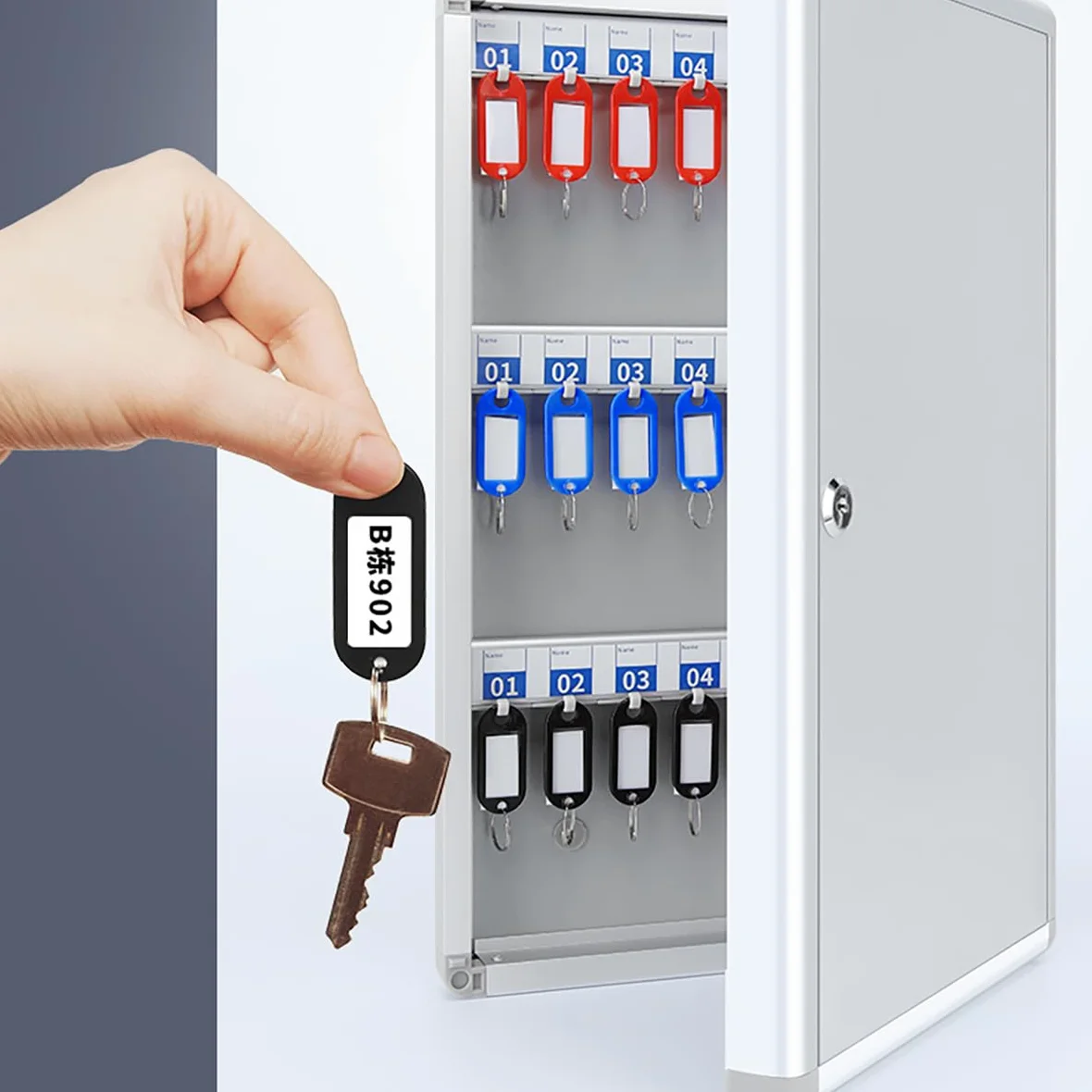 Armadietto portachiavi da parete con 48 Hoo ed etichette - Key nizer per case comunali e concessionarie auto - Soluzione Sto efficiente per un facile accesso