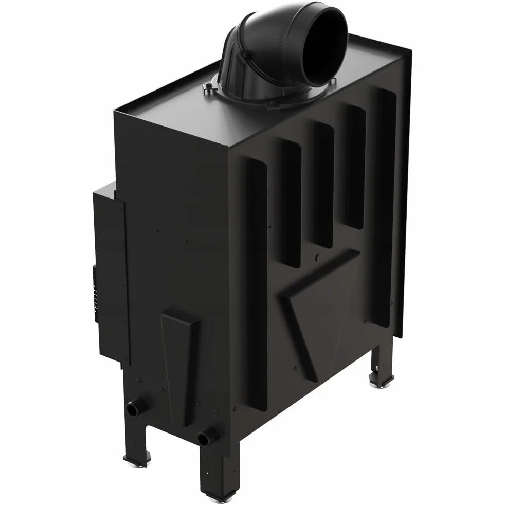 KRATKI Inserto per camino in acciaio a legna FLOKI 10 kW Ø200 frontale A+ | Acciaio nero, efficienza 83,6%, classe A+. Ecodesign, BImSchV 2; per recupero calore.; combustione efficiente; M fi