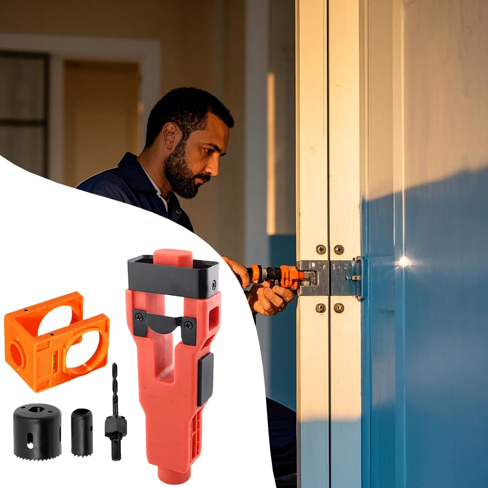 Kit Installazione Serratura Porta Ricambi Serrature Catenacci Bulloni | Dima Per Porte Strumenti E Elettrici Per Riparazioni Di Porte Interne, Esterne, Casa, Cucina E Finestre