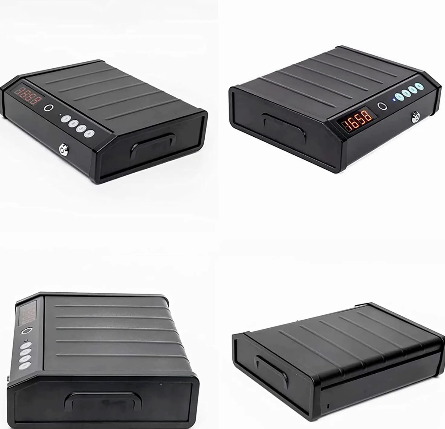 Smart Pistol Safe Cassaforte Portatile per Pistola con Impronta Digitale biometrica, Blocco Tastiera e Chiavi, per Denaro/Pistola/Pistola/Contanti/Gioielli cassaforte, Uso casa, Auto e uffici