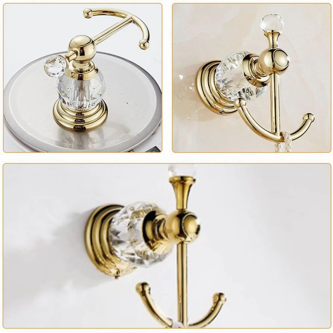 Housoutil Gancio da Parete Dorato per Asciugamani e Cappelli Gancio Portaoggetti in Metallo Robusto e Decorativo Salvaspazio per Bagno e Ingresso Supporto per Accappatoi e Abiti