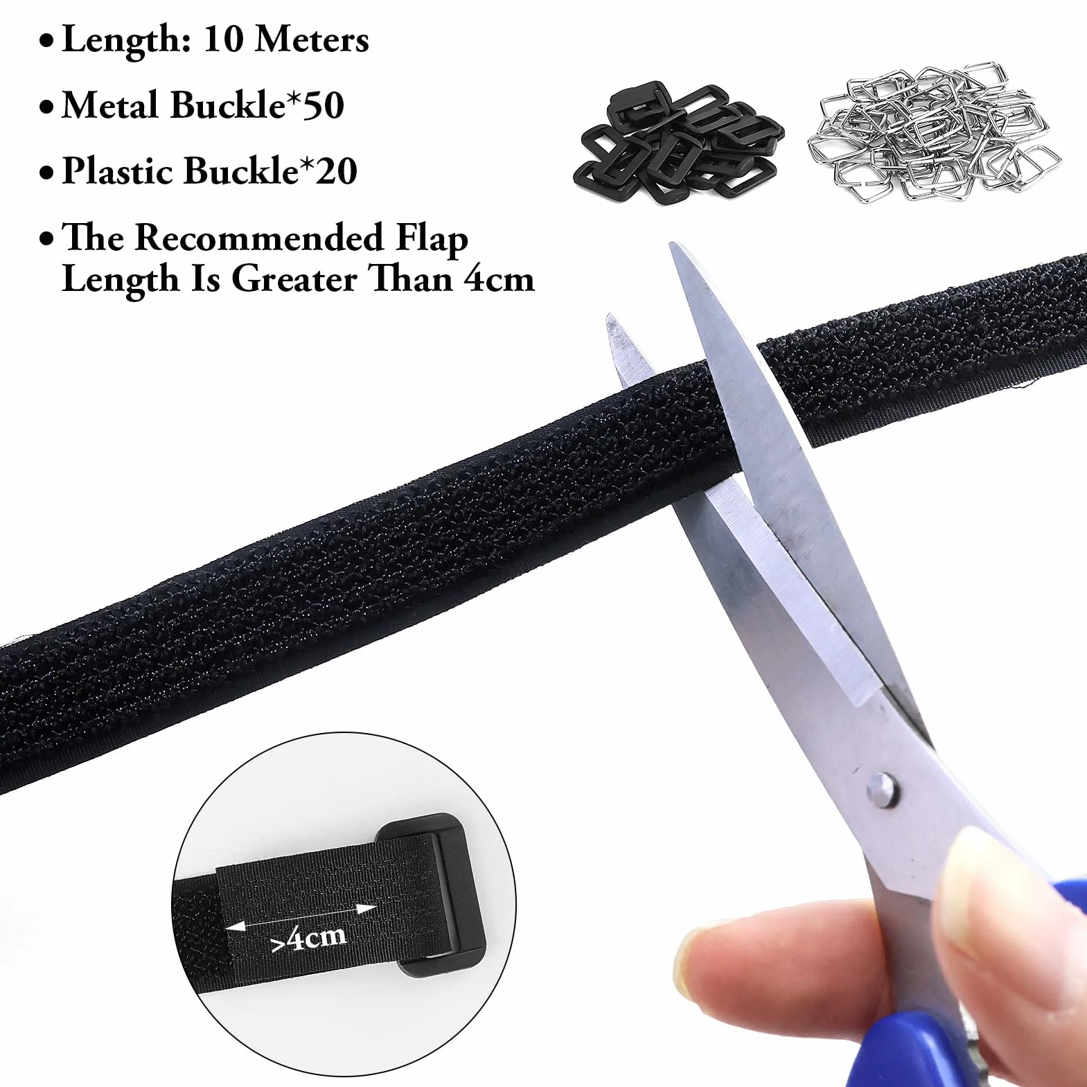 Nastro in Treccia Autoadesivo Nero 2 cm x 10 m per Organizzare Cavi, Fili e Tubi