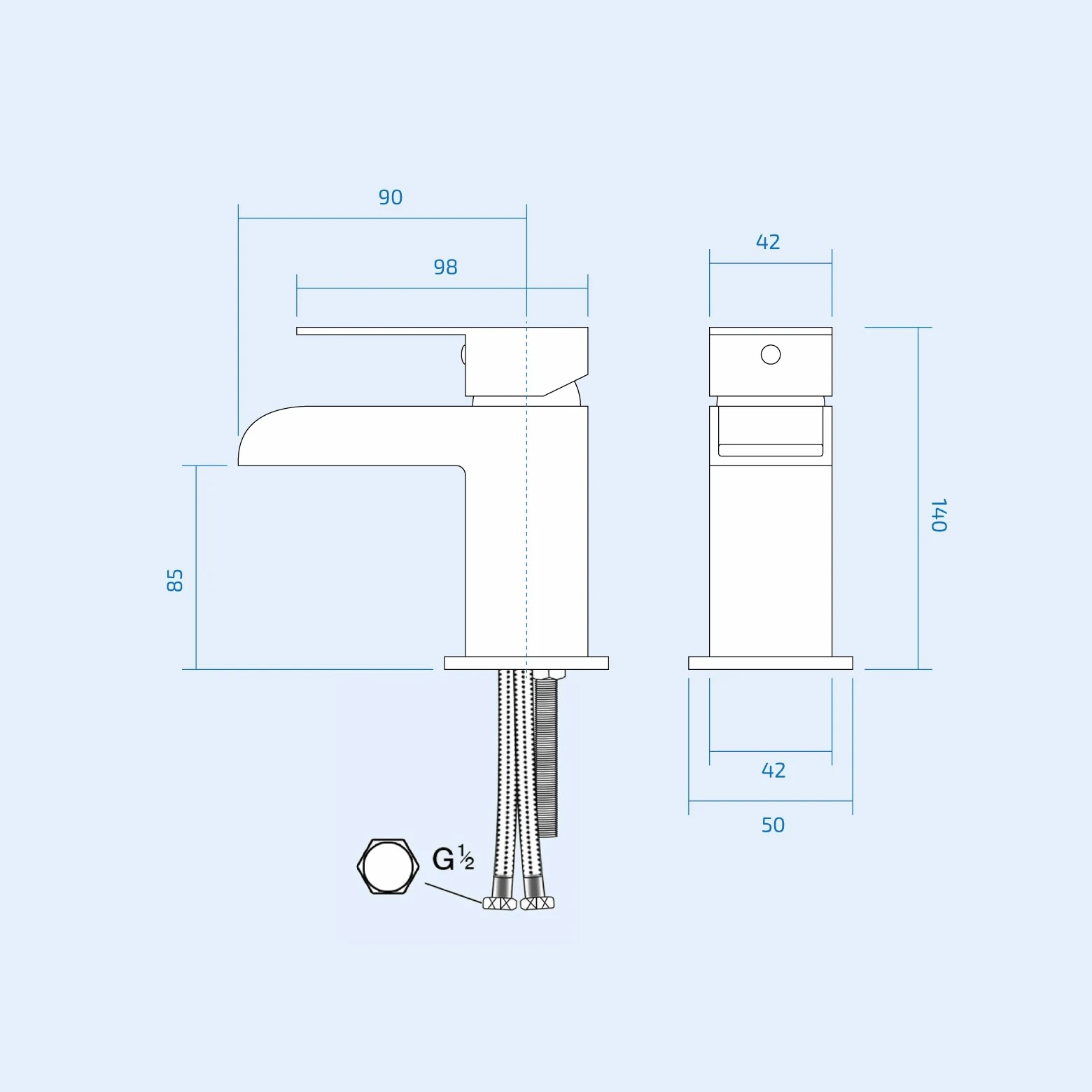 Origin Waterfall - Miscelatore per lavabo e scarico cromato