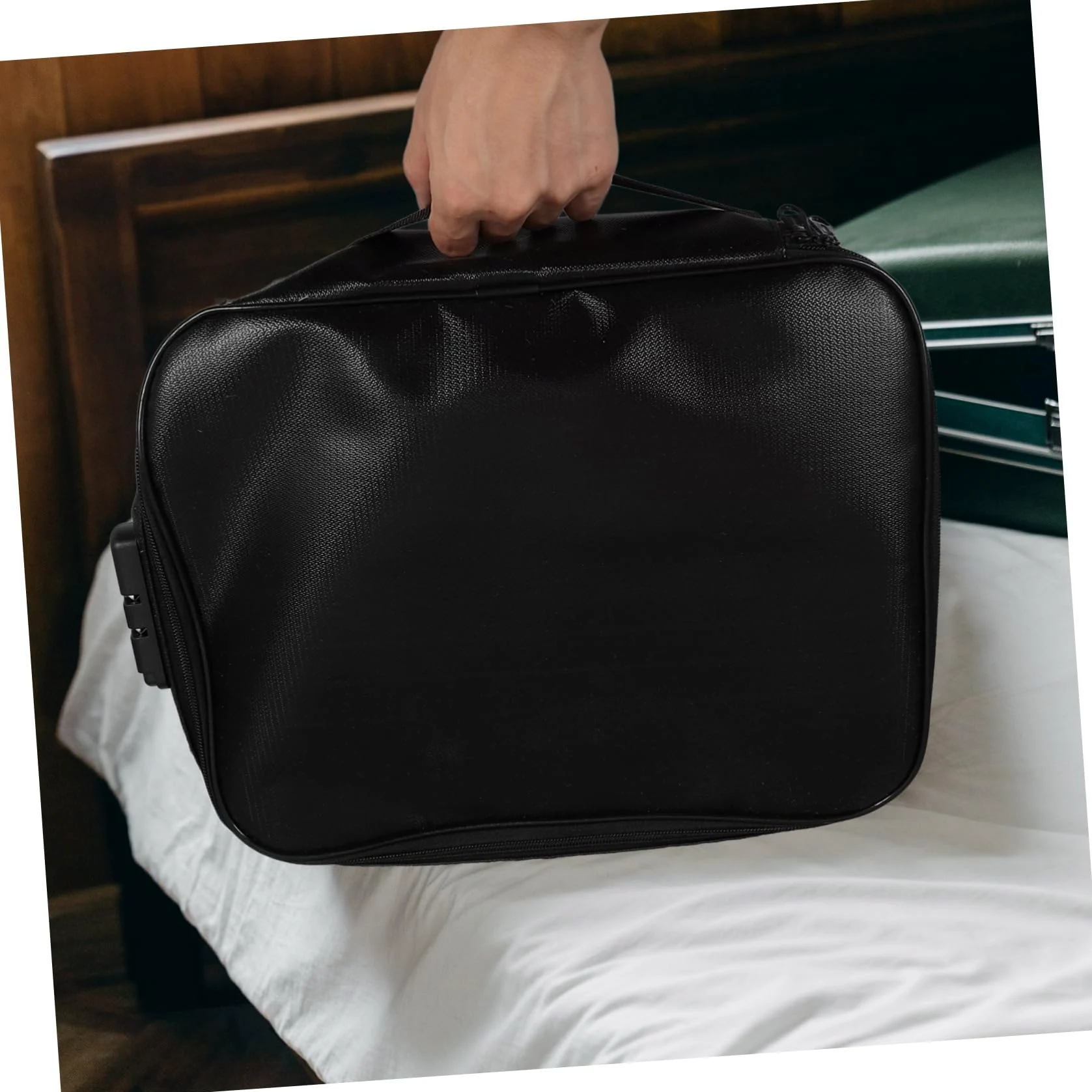 Borsa Portadocumenti Ignifuga Nera, Design Multistrato per Viaggio | Chiusura Password, Tessuto in Fibra di Vetro, Uso Quotidiano e Archivio
