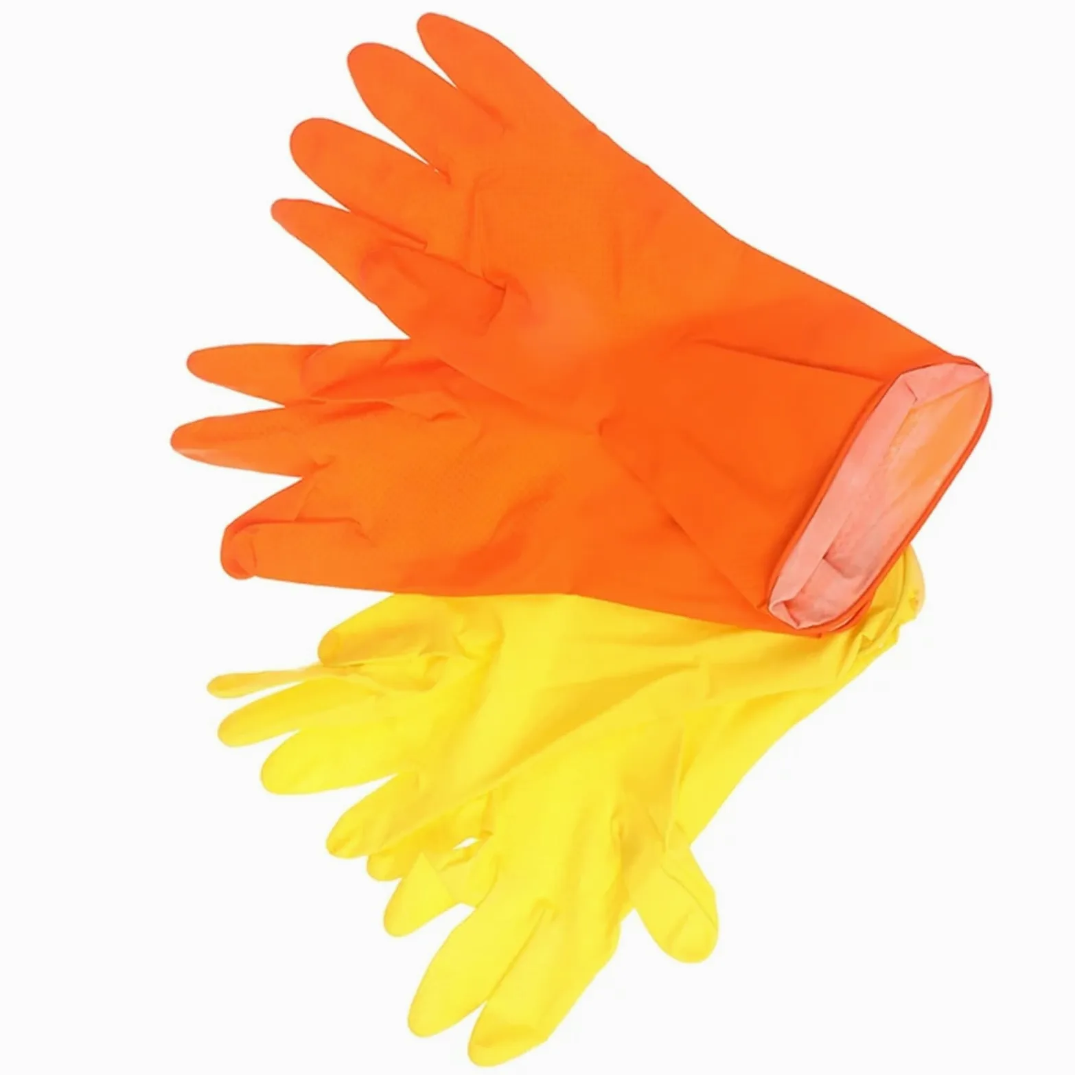 Guanti per la pulizia Guanti in gomma for lavare i piatti, guanti for le pulizie domestiche, guanti in gomma riutilizzabili, guanti da cucina a maniche lunghe(Orange)