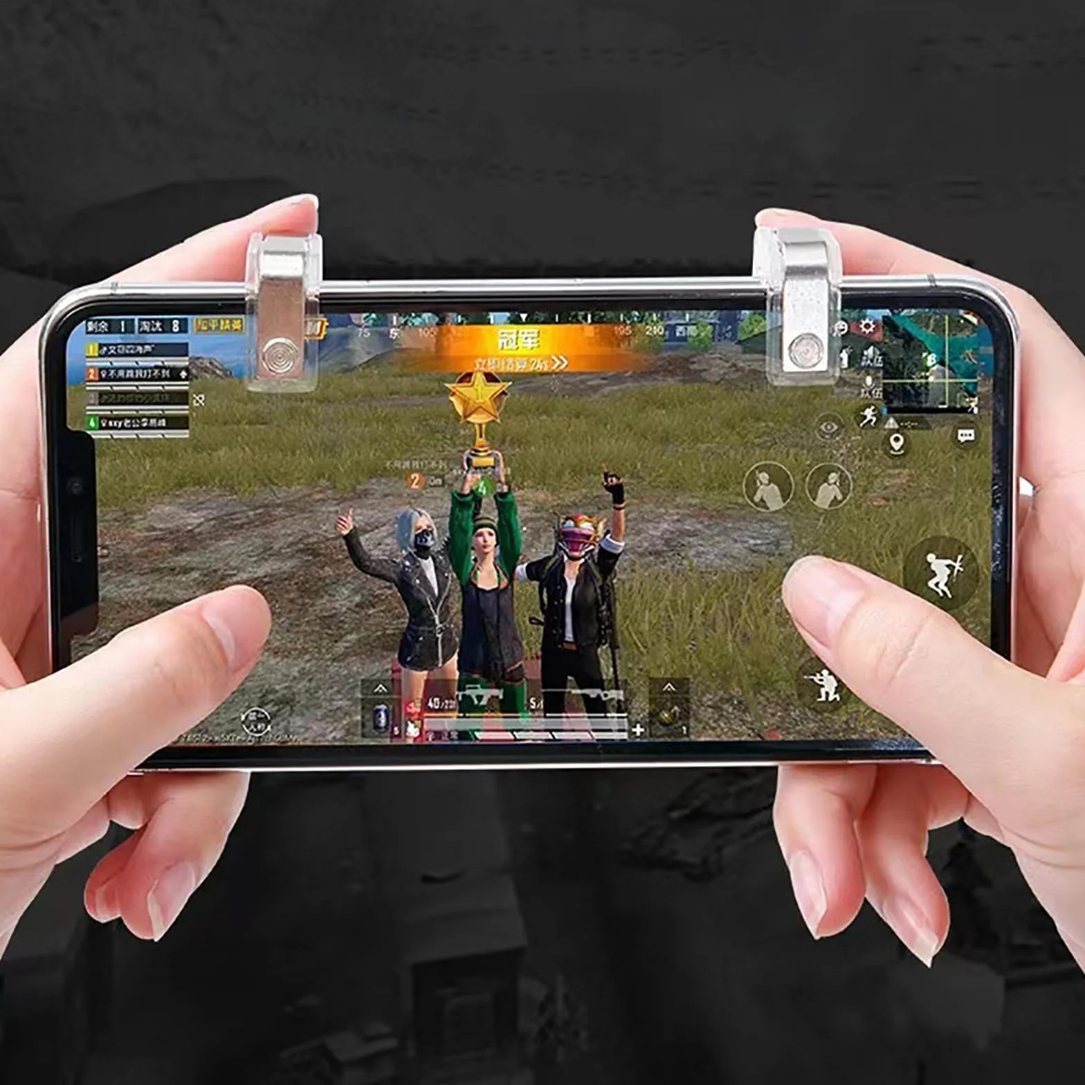 YAMSLAM PUBG Mobile Controller Trigger, Pulsante Mira Fuoco con L1 R1 Chiave Joystick, Accessorio di Gioco per Esperienza Premium