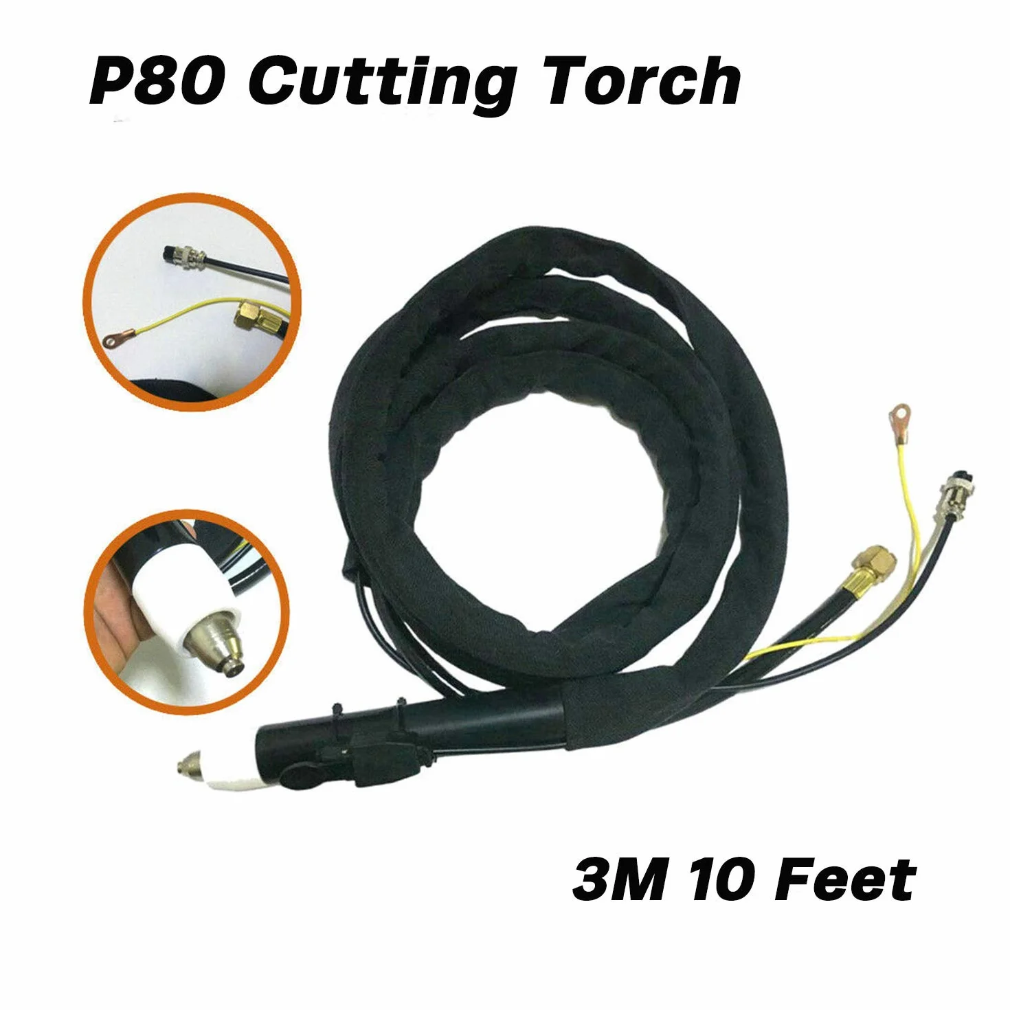 P-80 Torcia da taglio al plasma Inverter Plasma Cutter Gun Pilot Arc Non Touch Start 2 Pins Fit CNC CUT50P CUT60P 3M