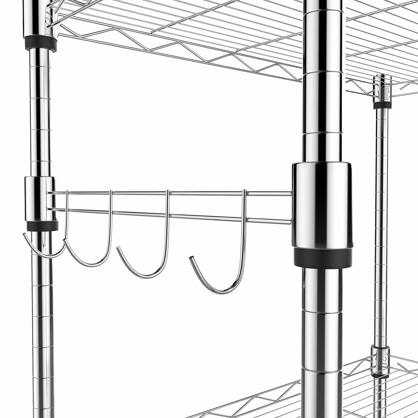 Scaffale a 5 ripiani in filo metallico cromato regolabile su ruote, resistente, 50 x 35 x 182 cm, per cucina, garage, ufficio e casa