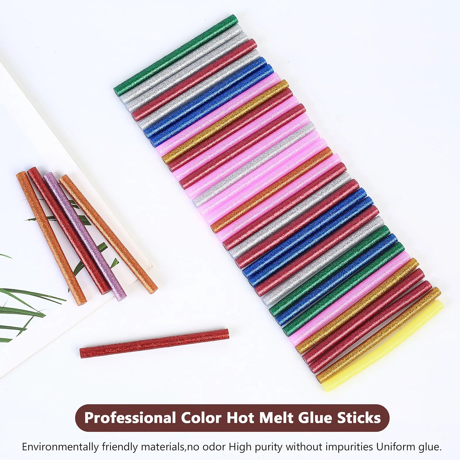 Colla a Caldo Bastoncini 7mm x 100mm, Multicolori Stick per Pistola Colla a Caldo Ricariche, 10 Colori
