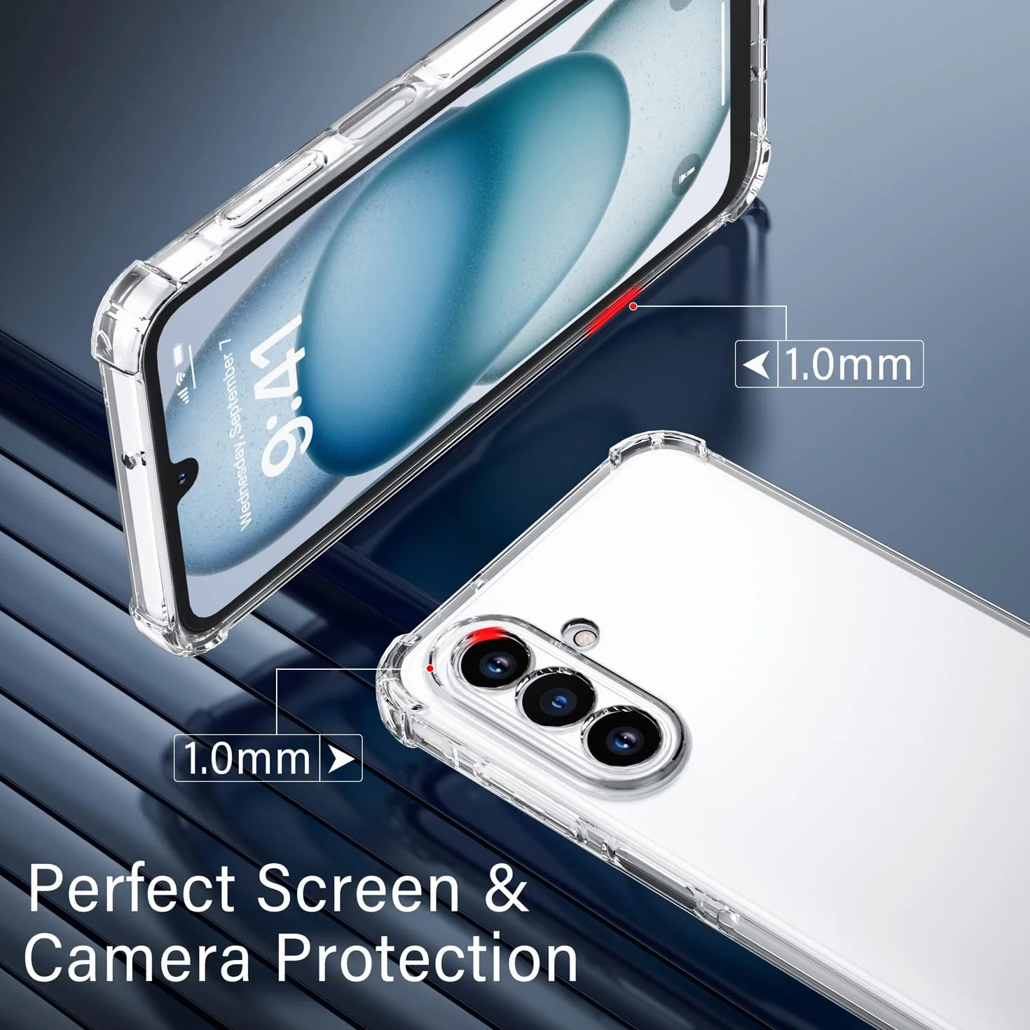 XINYEXIN Custodia per Xiaomi Redmi 15 5G/4G con 2 Pezzi Pellicole Protettive in Vetro Temperato – Trasparente Cover Morbida in TPU con Angoli Airbag, Antiscivolo