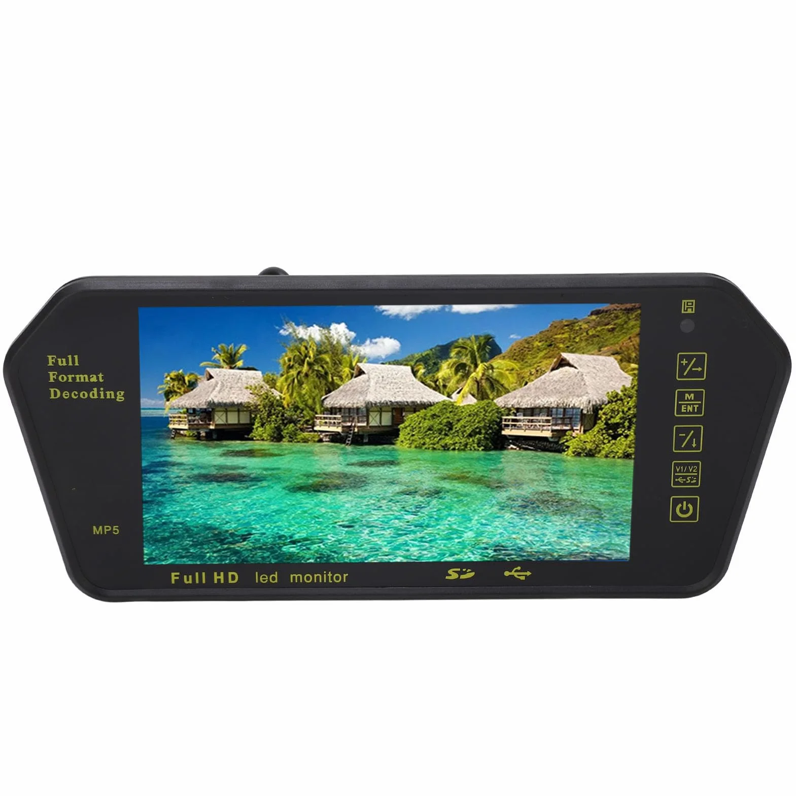Telecamera per Specchietto Retrovisore, Dash Cam a Specchio 7 Pollici con Fotocamera a 4 LED, Telecamera Posteriore 1080P per Auto, Telecamera di Backup Impermeabile (Senza