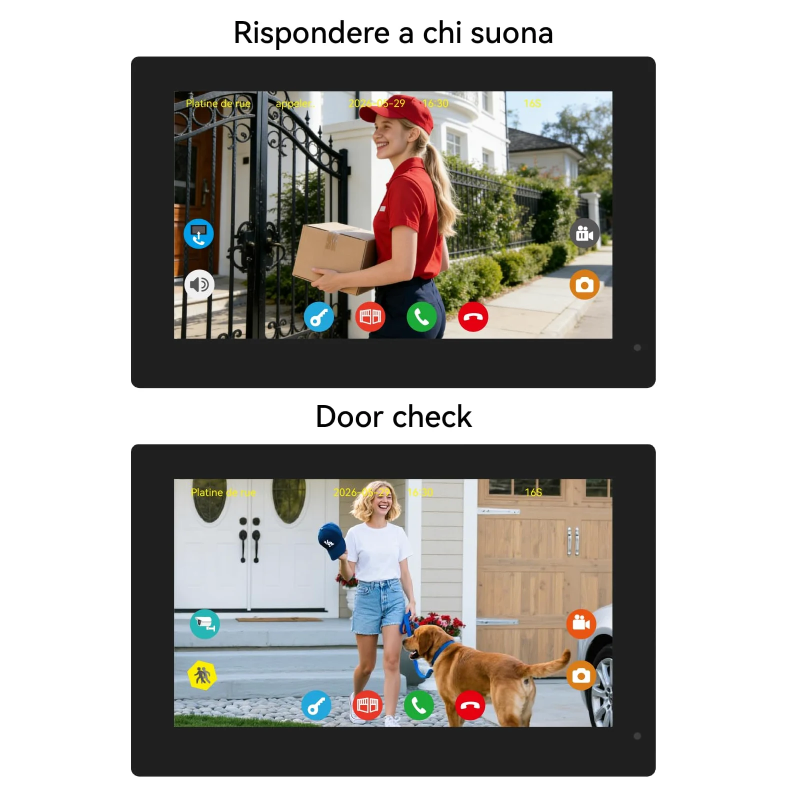 Videocitofono con monitor touch da 7 pollici, compatibile SOLO con i sistemi di videocitofonia KW02-IP7, KW06-IP7, KW02-IP10, KW07-IP7-kit 1080P