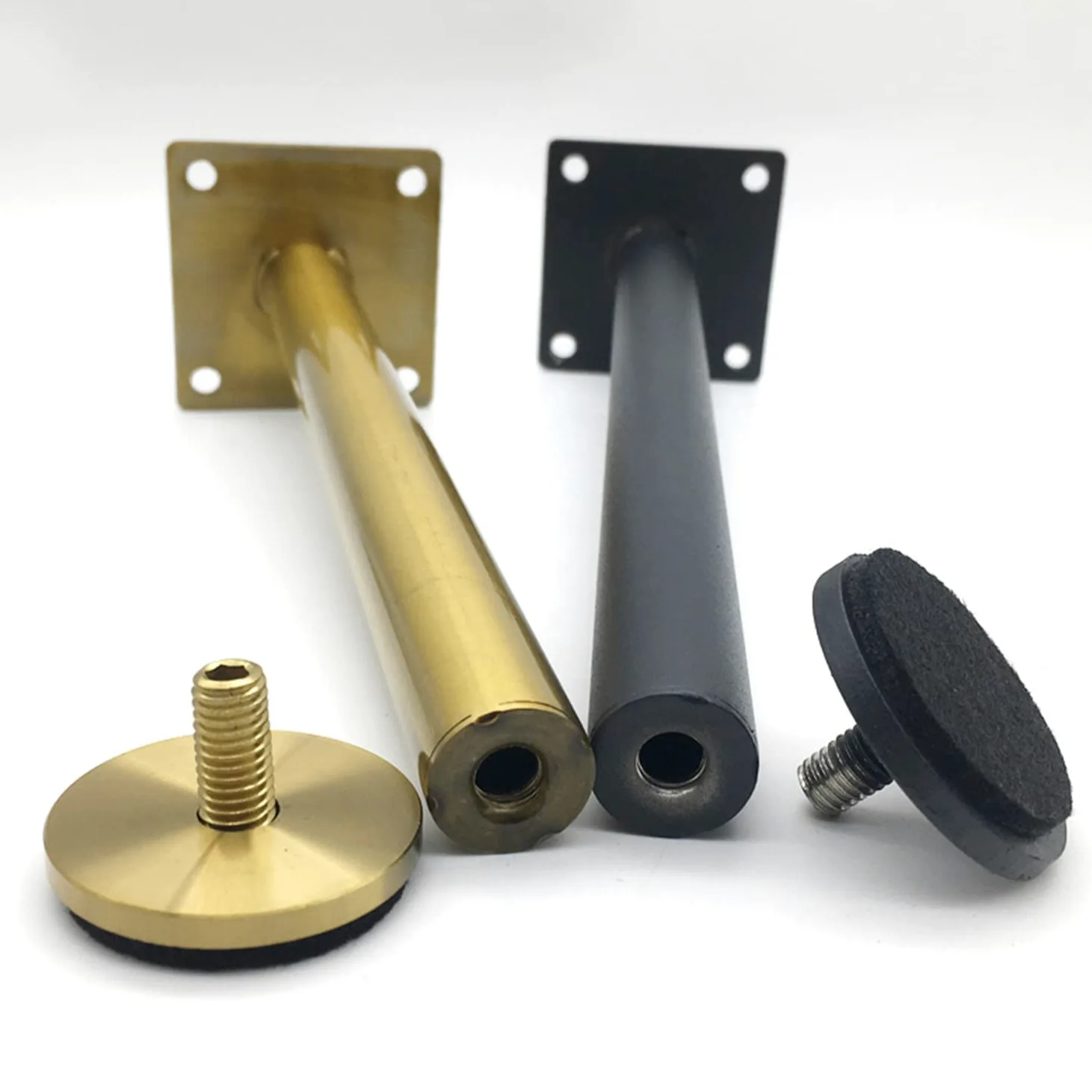 Gambe per mobili Regolabili - 2/4 Pezzi, Gambe per Tavolo in Metallo Moderne, Piedini di Supporto per mobili in Acciaio Inossidabile, per Mobile da Bagno, Mobile TV, oro-42 cm-4 Pezzi