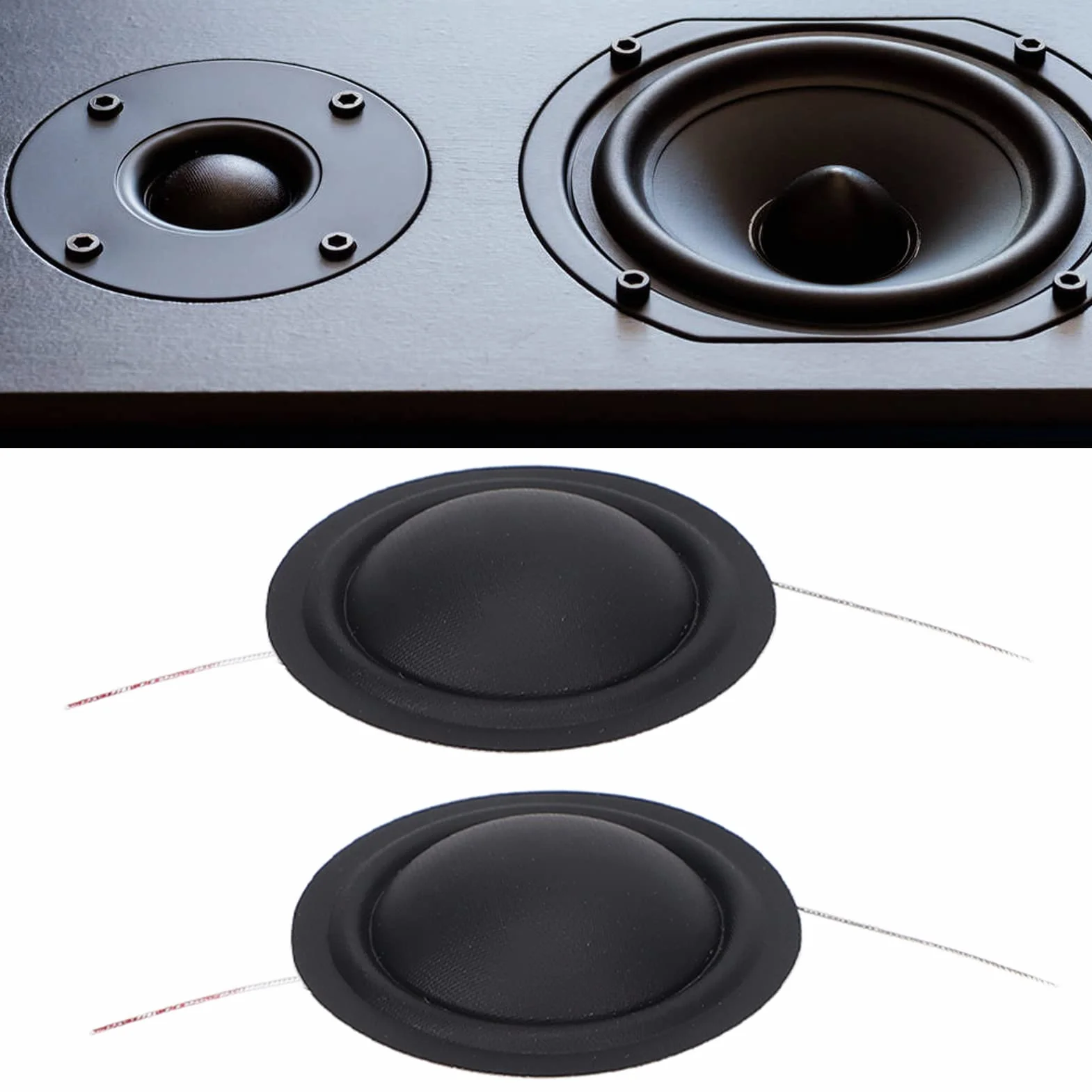 Annadue 2Pcs 25mm Tweeter Bobina Vocale, Pellicola di Seta per Dome Film, Sostituzione Fai da Te per Parti di Riparazione di Altoparlanti