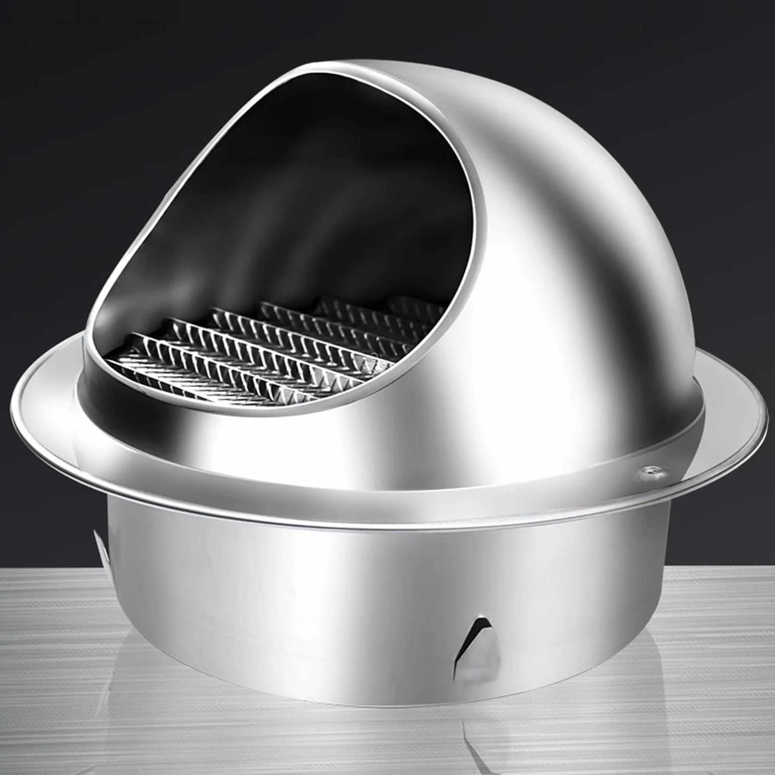 acciaio inox 304 aria sfiato coperture,rotondo Wall sfiato Outlet copertura,tubo pioggia copertura Protettore cappello External Wall scarico Comignolo,Range Hood Outlet Windshied sfiato cappello ()