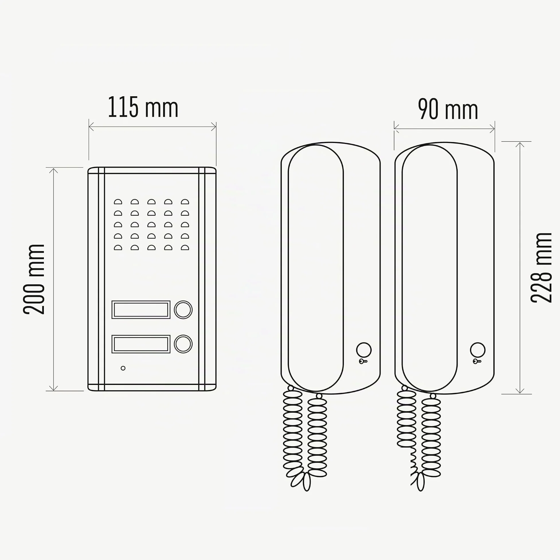 EMOS Set di citofono Audio per Due partecipanti, Montaggio a Parete, Design Elegante, citofono/Kit Audio con possibilità di apriporta, Facile da Usare