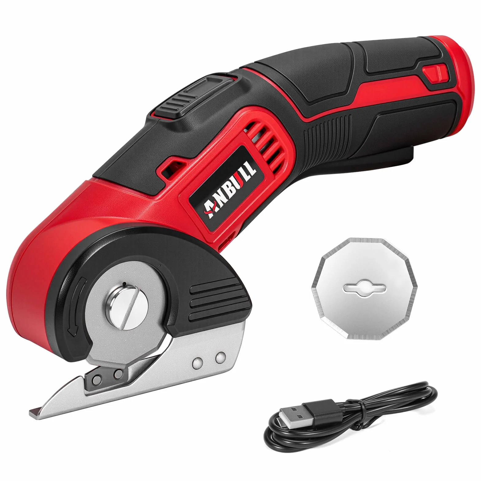 Anbull Forbici Elettriche Senza Fili 4V, Taglierina Elettrica Ricaricabile USB per Cartone Tessuti Pelle