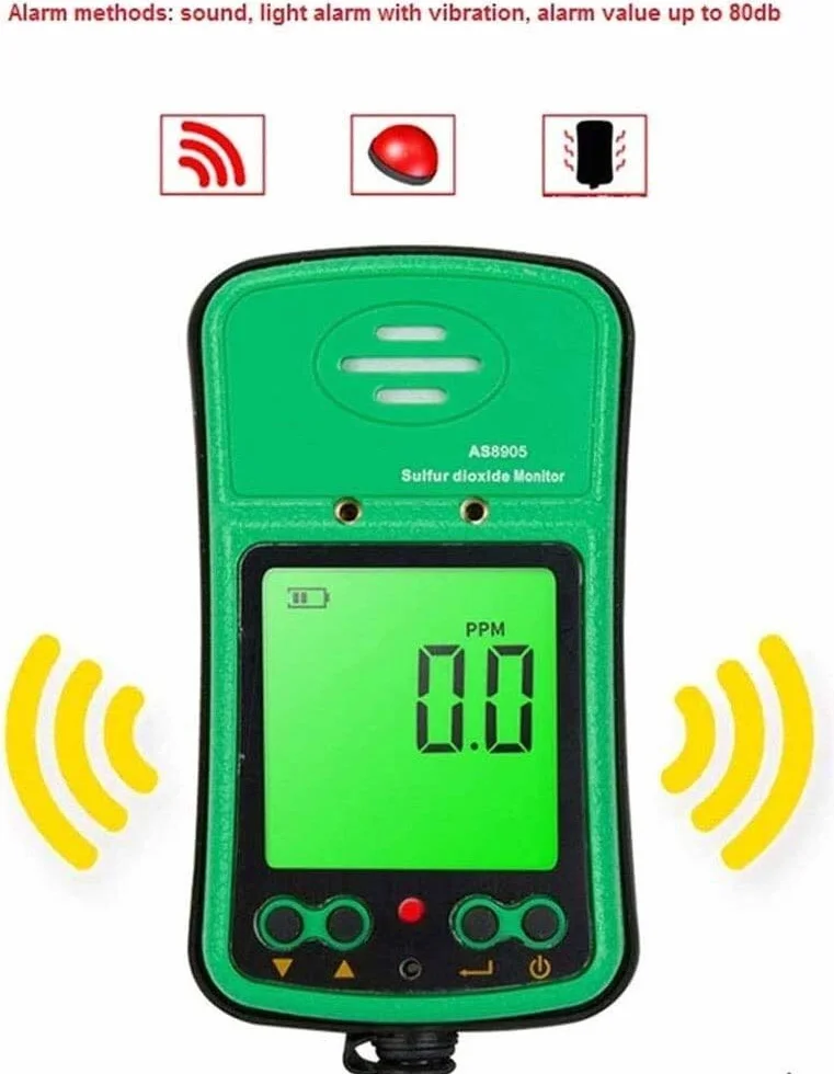 Preciso Rilevatore del Tester del Monitor del Gas SO2 - analizzatore del Gas del rilevatore del Gas di anidride zolfo del palmare con Display LCD Digitale Rileva
