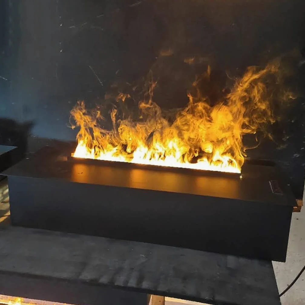 Fuoco Finto Camino Elettrico con Atomizzazione 3D Incorporato, Umidificatore for Soggiorno, Camino Elettrico, Simulazione di Fiamma Allungata Mobili per Il Soggiorno(121x26x16cm)