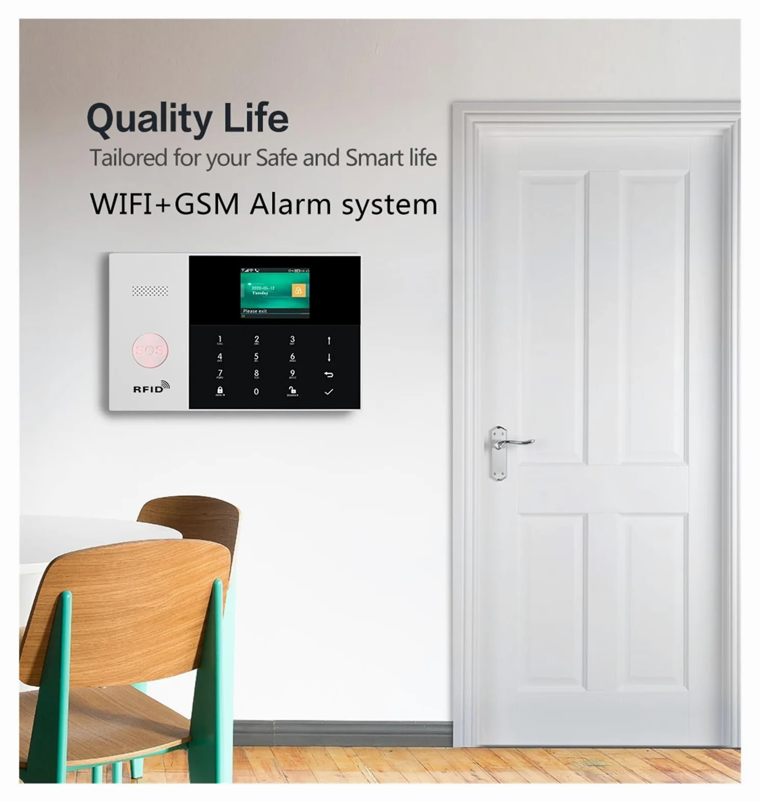 Sistemi Sicurezza Casa Di Allarme Sicurezza Con Sirena Wireless Solare RFID Home Antifurto Kit Casa Controllo APP Smart Life(C.)