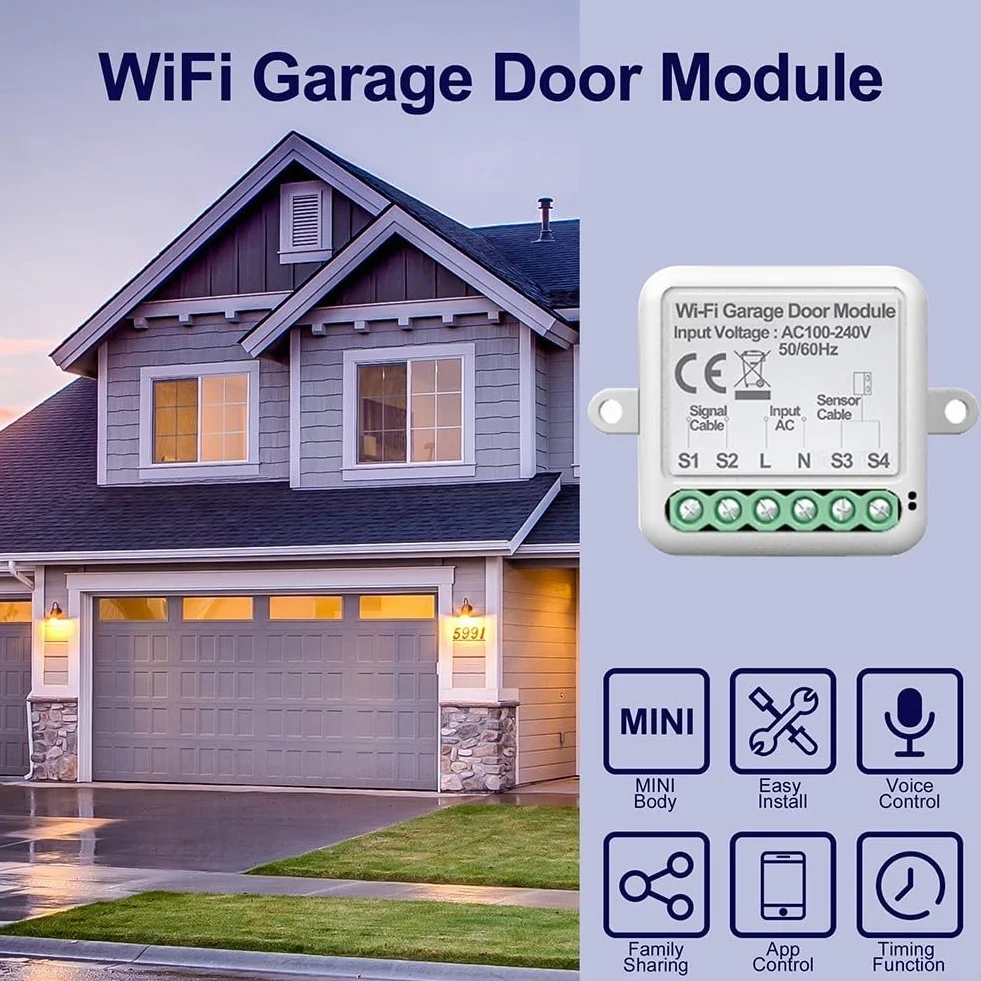 Sensore WiFi per porta garage con supporto Alexa e Assistente vocale