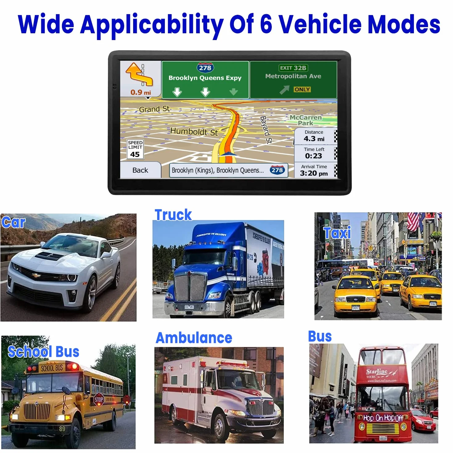 GPS 7 Pollice Navigazione Auto con HD Touch Screen, Multi-Languages Guida e Mappe EU, Info Traffico, per Camion Campeggio