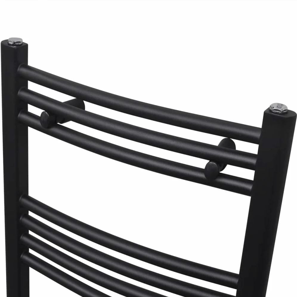 vidaXL Radiatore Centrale Portasciugamano Curvo Nero 480 x 480 mm