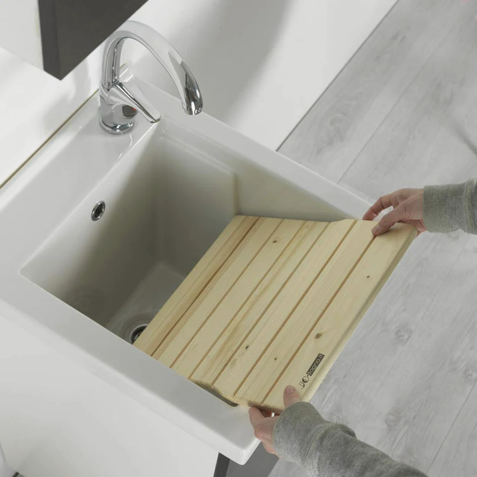Asse Lavapanni in Legno di Abete per Pilozzo in Ceramica 45x50 Resistente all'acqua e Ideale per Lavaggio
