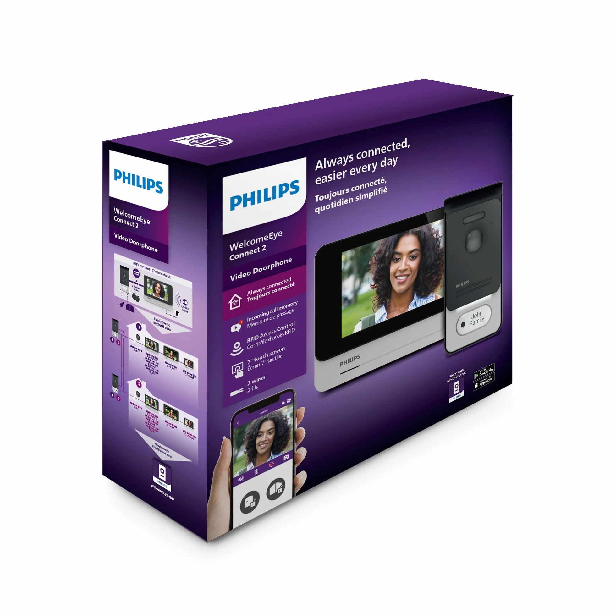 PHILIPS Videocitofono connesso a filo - PHILIPS - 531036 - WelcomeEye Connect 2