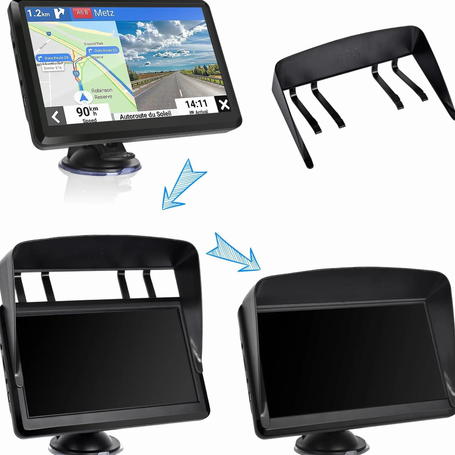 GPS Bluetooth Navigatore Satellitare per Auto, 7 Pollici 2023 Navigatore Satellitare per Camion con Bluetooth, Avviso Traffico Vocale, Aggiornamenti Gratuiti Delle Europa Mappa a vita