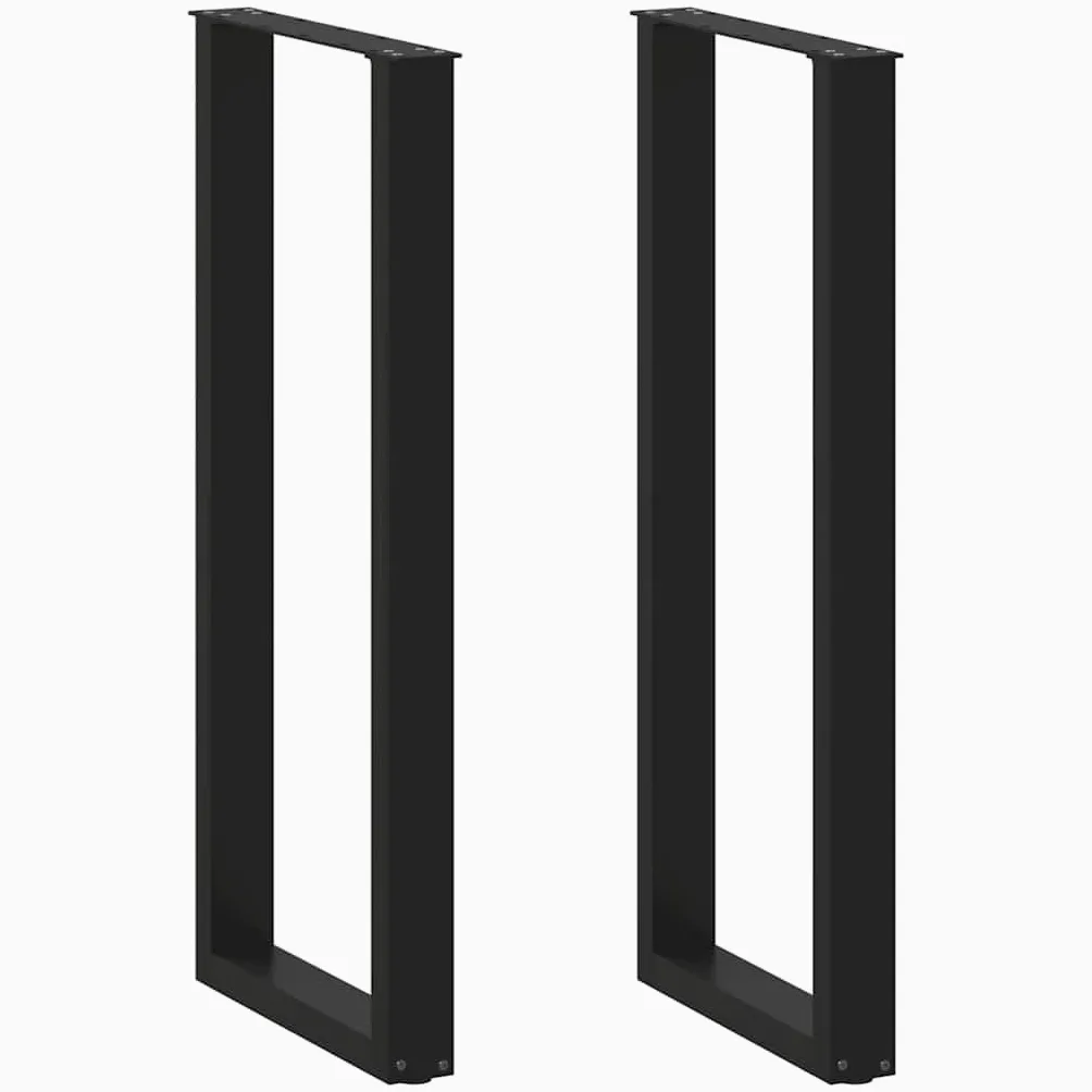 vidaXL Gambe per tavolo da bar a forma di U 2 pz nere 50x(110-111) cm in acciaio