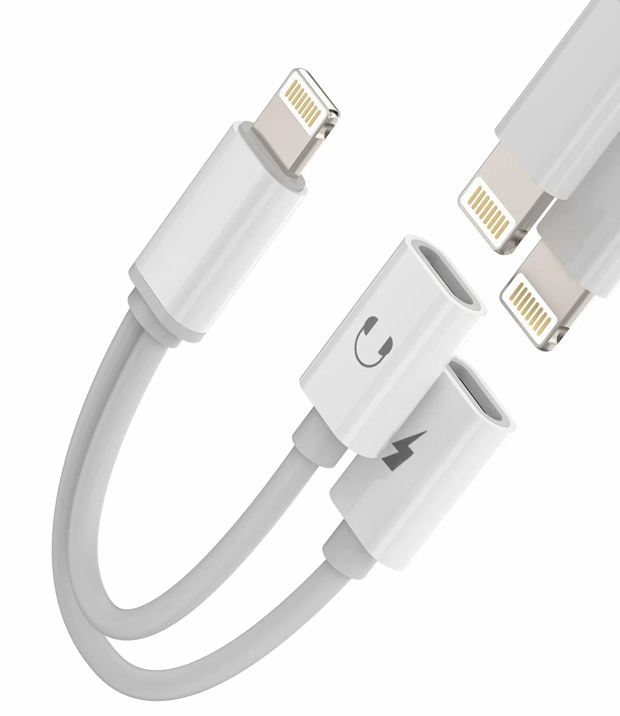 per iPhone Aux Ightning - Adattatore da jack a caricatore rapido (2 in 1) doppia spina per cuffie cavo di ricarica splitter per Apple MFI Audio s Fast Charger accessorio per 14 13 12 11 Pro Max 8 Plus