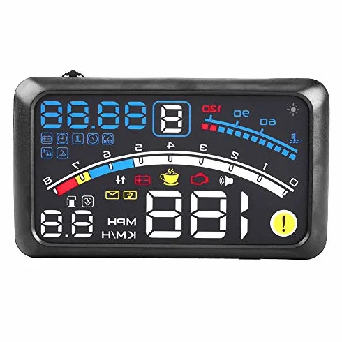 Display ad alta definizione per auto, 5,5 pollici Universale F4 MPH, allarme per eccesso di velocità, tachimetro Display per visore KMH, schermo di proiezione per parabrezza 12V