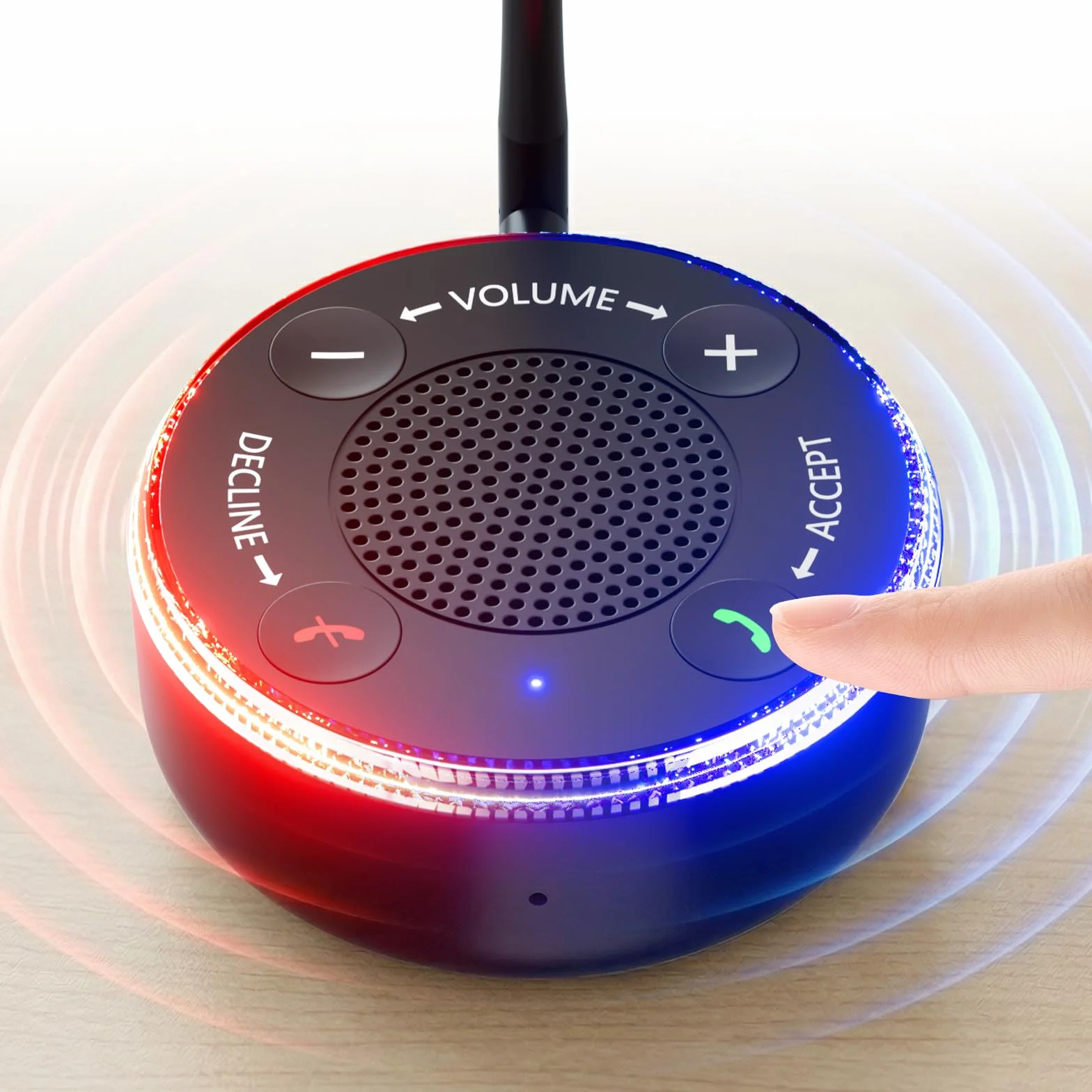 PebblePulse Amplificatore per altoparlante del telefono, suoneria esterna per telefono cellulare con suoneria forte e allarme flash LED, rispondere direttamente alle chiamate, ideale per uso domestico