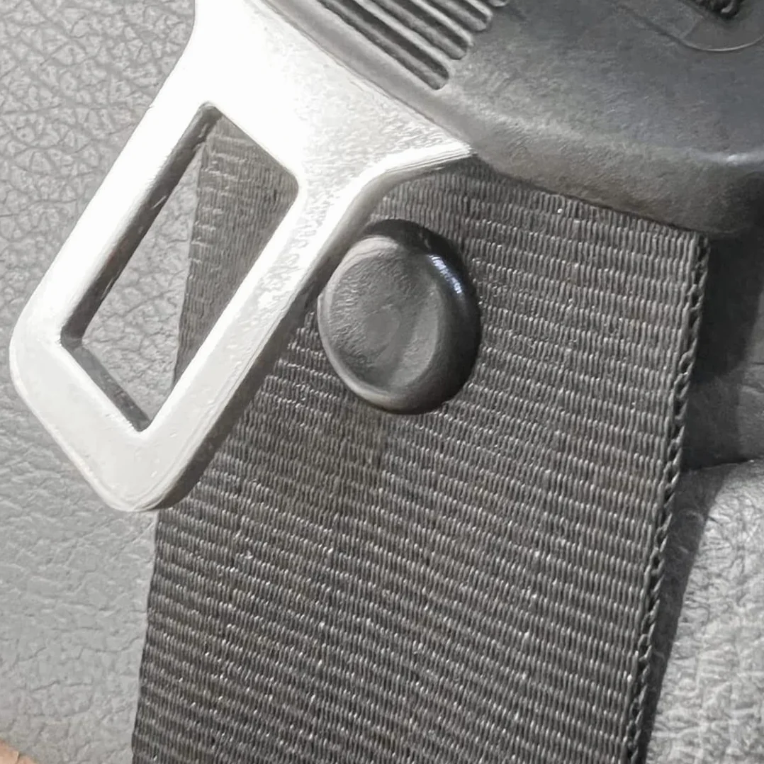 LEEQ Pulsante di arresto cintura di sicurezza grigio manico in legno 15 set