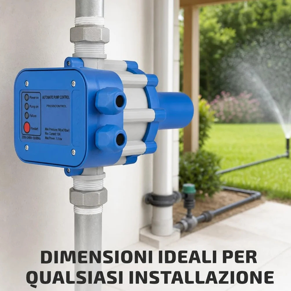 HM | Presscontrol regolatore di pressione per elettropompa, 2,2 bar, attacco 1" | Controllo elettronico automatico, protezione da funzionamento a secco, per sistemi idrici domestici