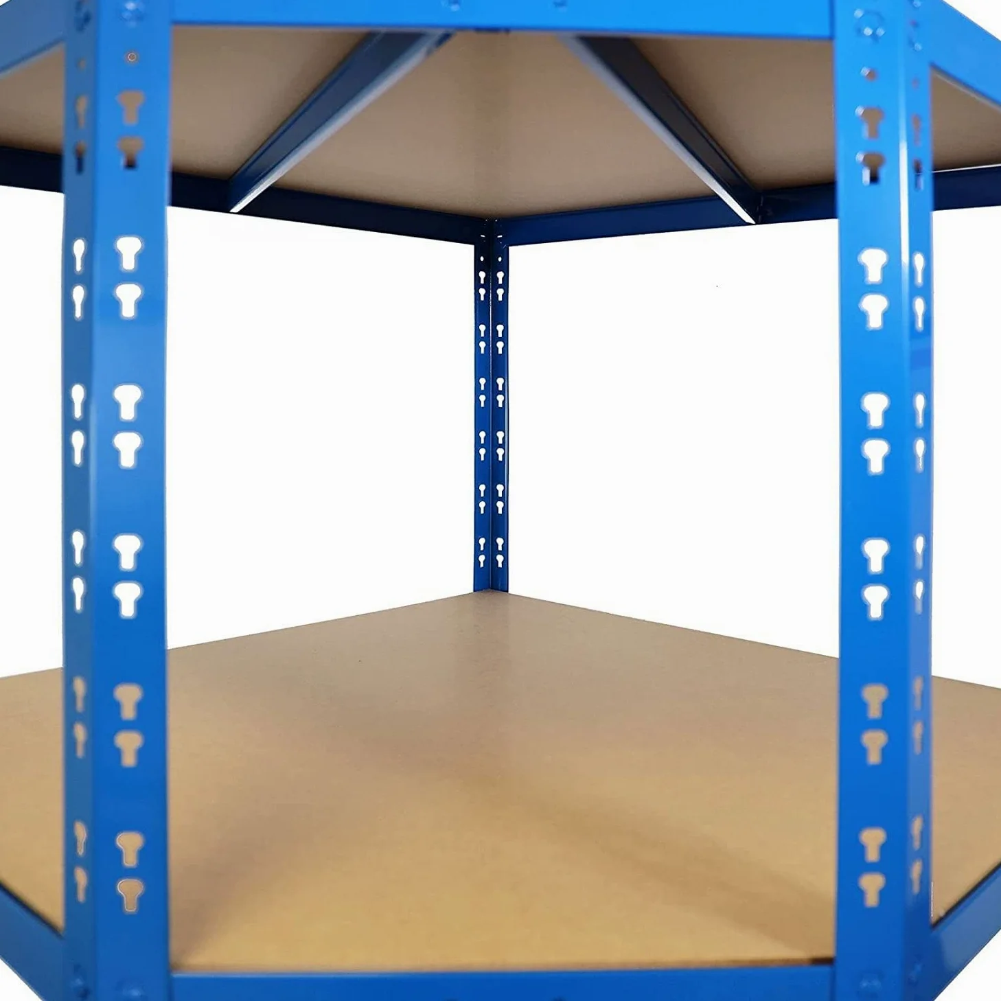 Karat Scaffale portaoggetti per carichi pesanti per Garage, Cantina, Atelier - Scaffale a griglia - Mensola angolare - Mensola per pneumatici (ripiano angolare blu, 180 x 90 x 42 x 60 cm)