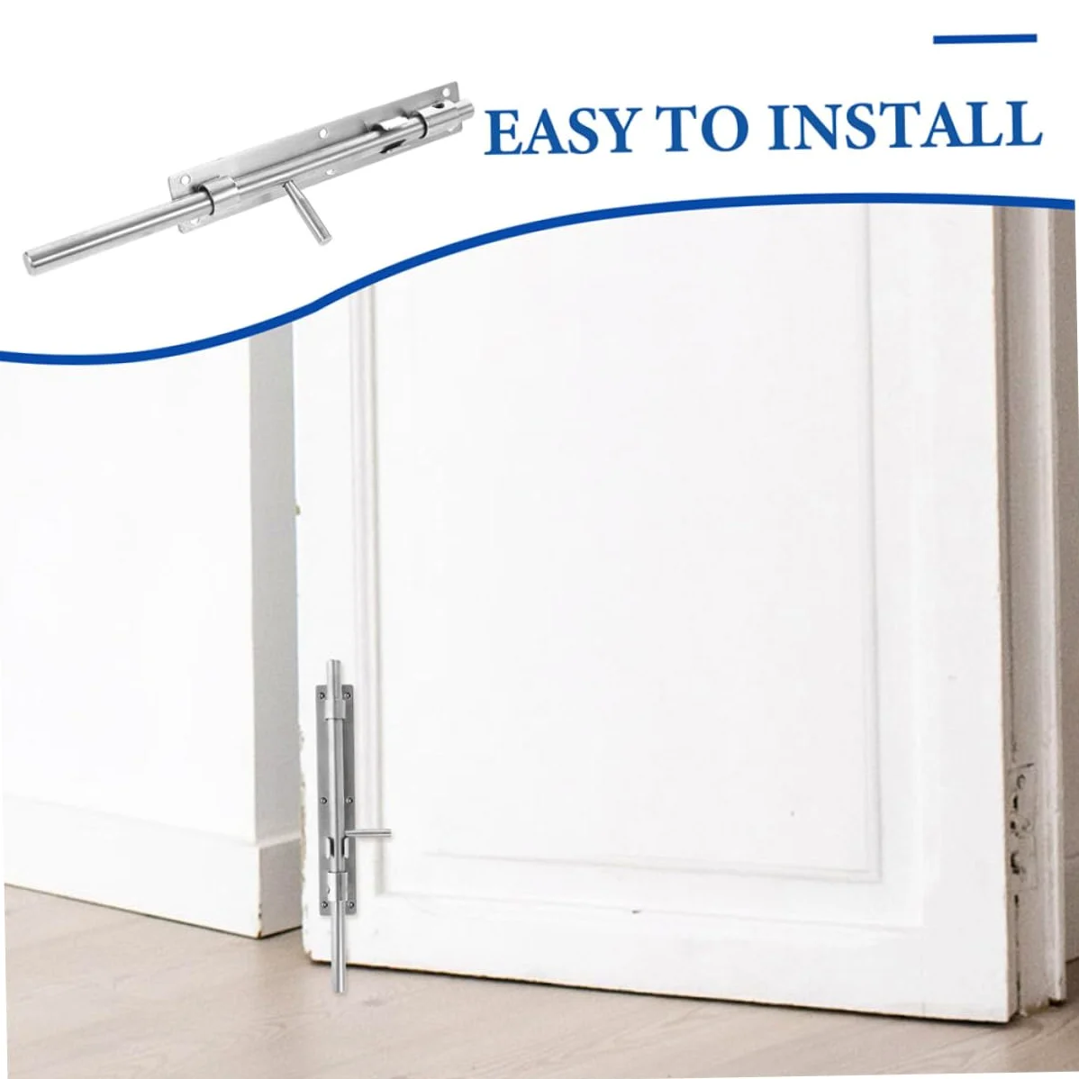 Toddmomy 2 pezzi Catenaccio Scorrevole in Acciaio Inox Rinforzato per Porte Interne e Armadi Serratura di Sicurezza Pesante per Bagno Camera e Cancelli Facile da Installare e Scorrimento