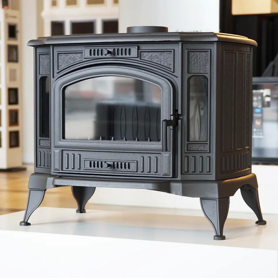 KRATKI Stufa a legna in ghisa KOZA K9 10 kW Ø150 A Ecodesign Ø130mm 10kW | Ghisa nero, efficienza 75%, classe A. Ecodesign.; combustione efficiente; basse emissioni; calore uniforme; struttura robusta