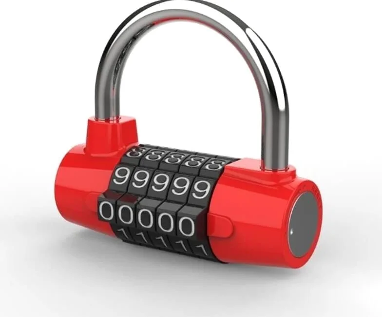 Lucchetti a combinazione， Lucchetti per valigie Combinazione di 5 cifre con password codificata, combinazione di numeri con grillo largo, password di viaggio in lega di zinco(Parent,Silver)