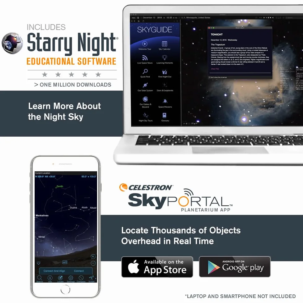 Celestron 31145 NexStar 130SLT Telescopio riflettore newtoniano computerizzato portatile con montatura a forcella a sgancio rapido, software Starry Night Special Edition, grigio